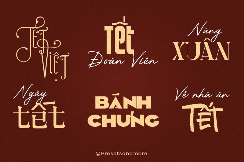 Font chữ Tết Việt hóa siêu độc đáo - Presets And More