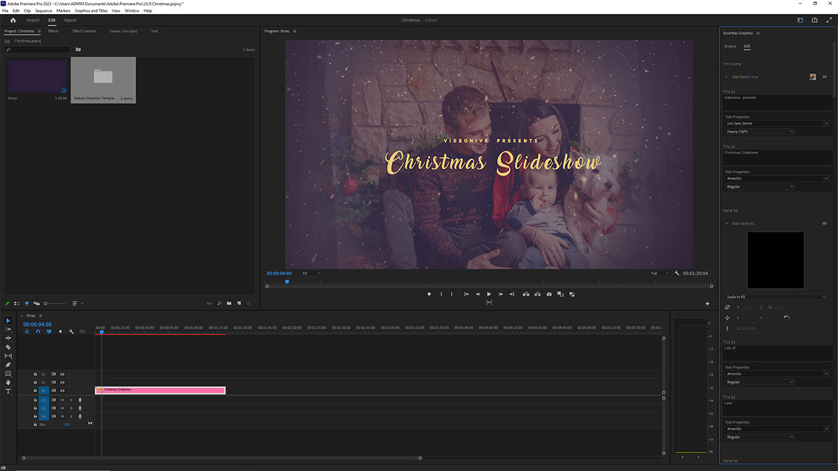 Christmas Slideshow Template cực chất - Presets And More