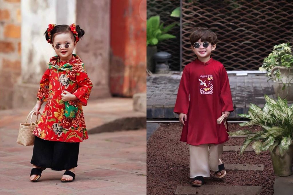 trang phục tết cho bé